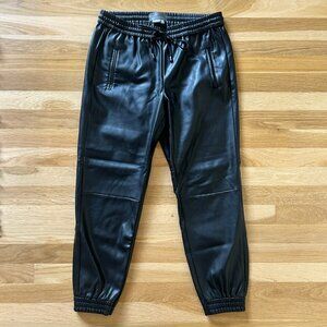 Anthropologie Faux Leather Joggers